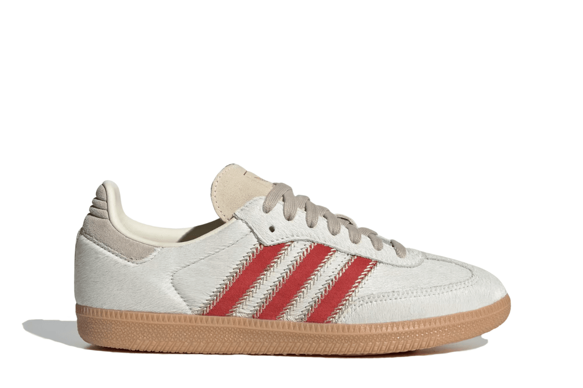 Tênis Adidas Samba OG Pony Hair Wonder Beige Better Scarlet Branco