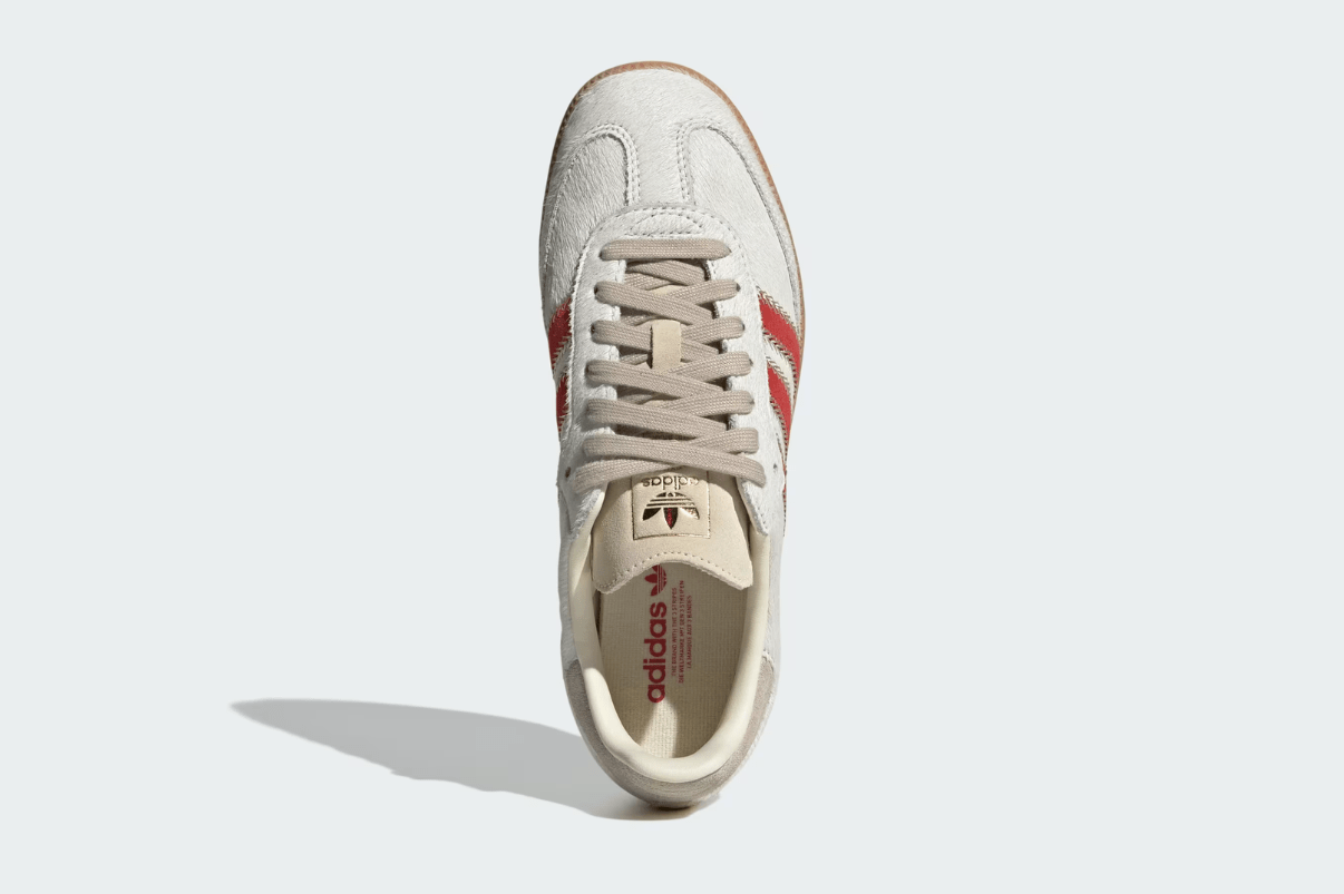 Tênis Adidas Samba OG Pony Hair Wonder Beige Better Scarlet Branco