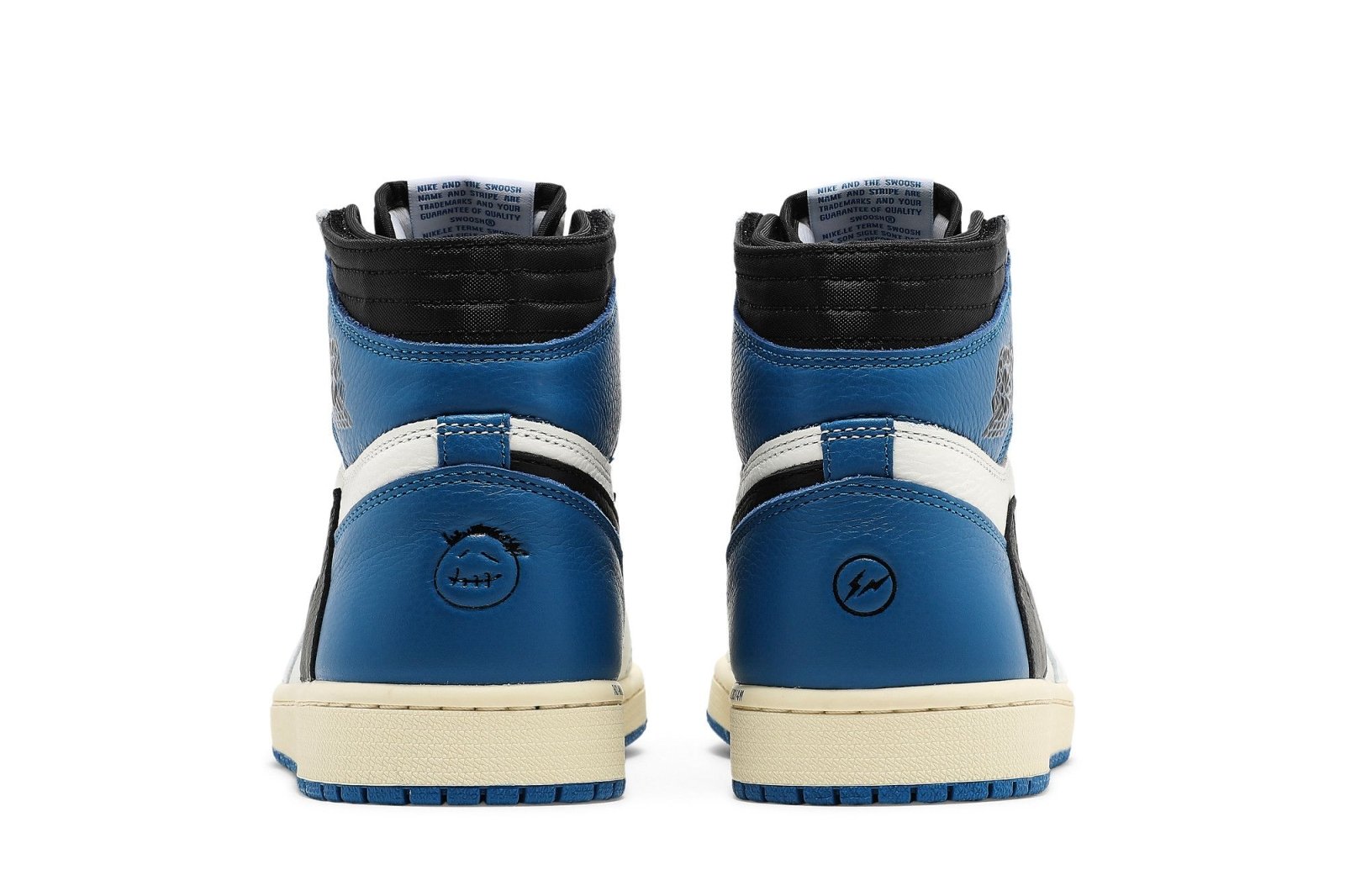 Tênis Air Jordan 1 Retro High Fragment Design x Travis Scott Couro Branco Azul