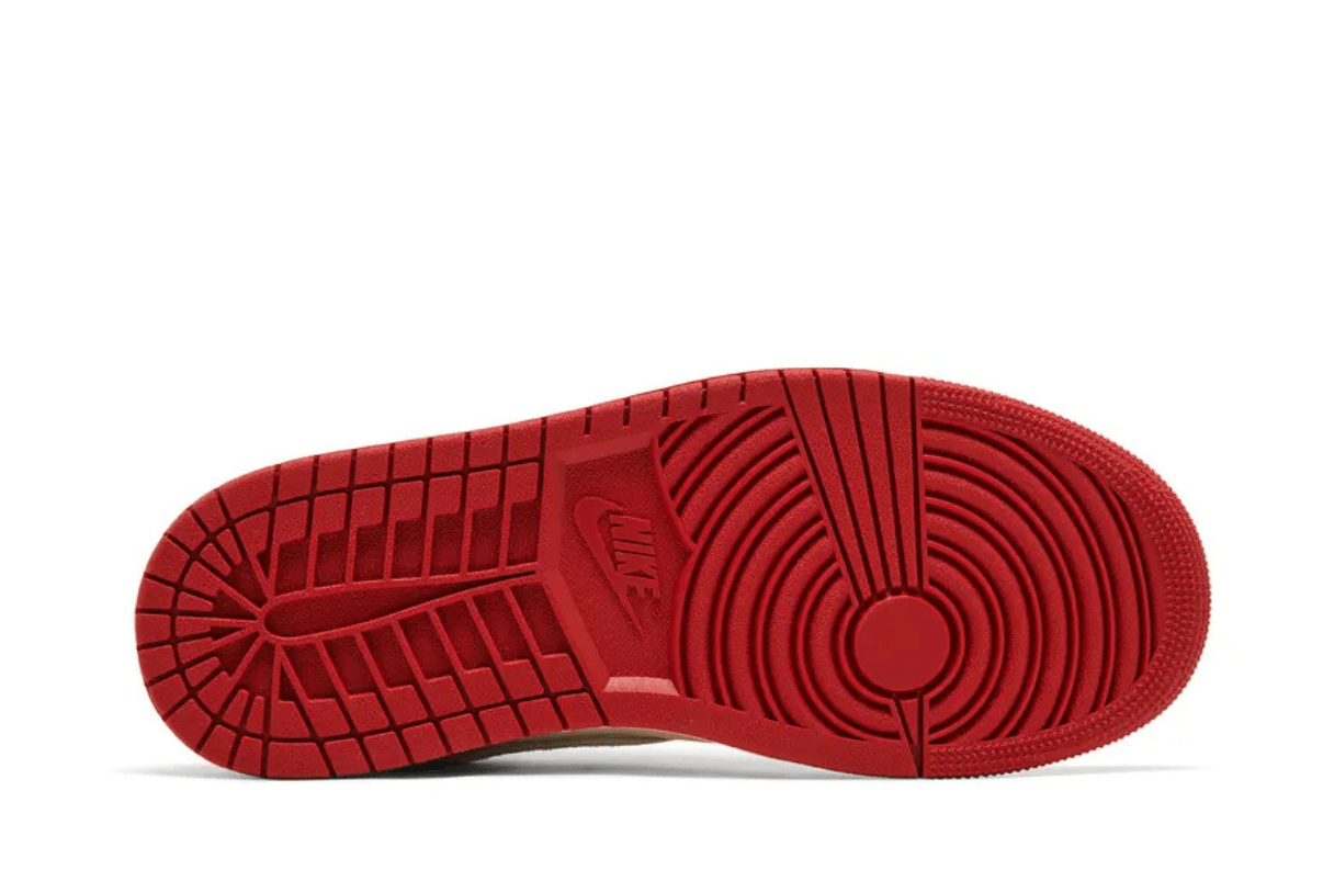 Tênis Air Jordan 1 Retro High Rare Air Sail Cinnabar Bege