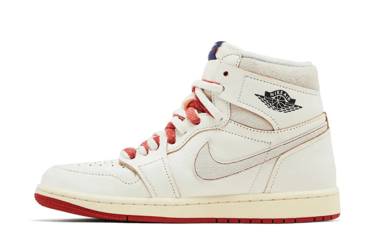 Tênis Air Jordan 1 Retro High Rare Air Sail Cinnabar Bege