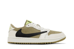 Tênis Travis Scott x Air Jordan 1 Low Golf Neutral Olive Verde