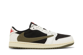 Tênis Travis Scott x Nike Air Jordan 1 Retro Low OG SP Olive Branco